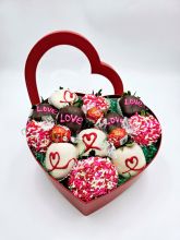 Heart Shaped Box of Chocolate,  Covered Strawberries!